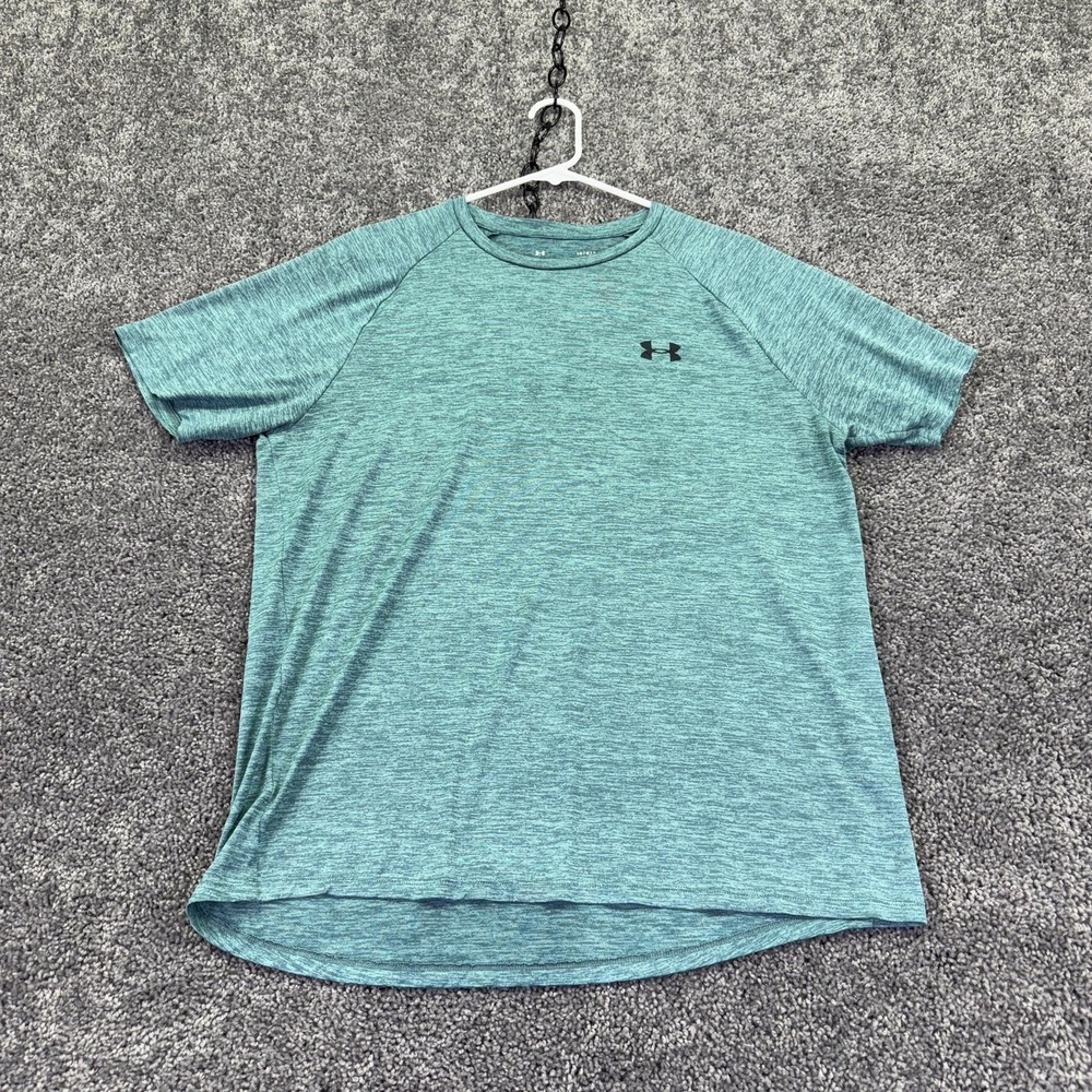 Under Armour Shirt Mens Large Blue The Tech Tee Short Sleeve Running Gym Top